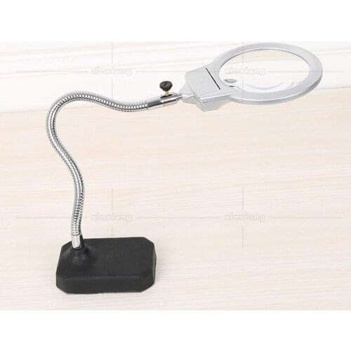 2.5X 5X 107mm Desk Table Lamp Magnifier Reading Led Reading Circuit board maintenance Welding Magnifying Glass Cellphone Repair