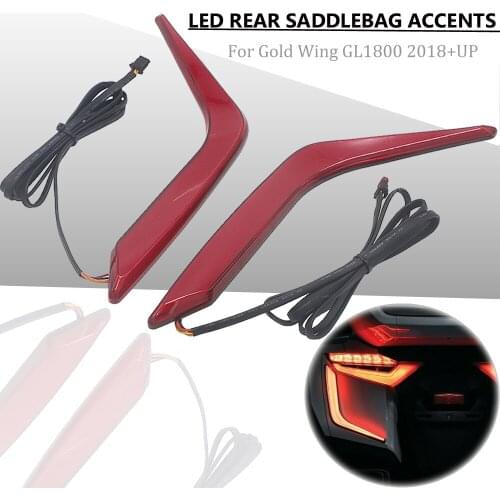 2018 2019 2020 2021 New Red For Honda GL1800 GL 1800 Gold Wing Goldwing Omni LED Rear Saddlebag Accents F6B F 6 B