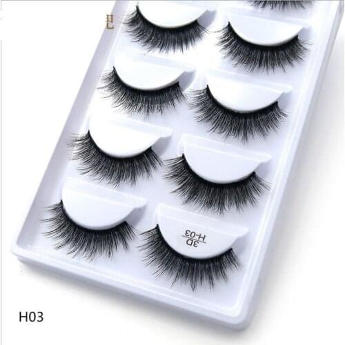 NEW 5 pairs natural long false eyelashes fluffy 3d mink lashes make up 100% cruelty free fake eyelash faux cils