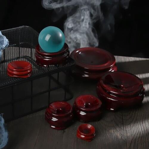 Natural Wood Crystal Ball Base Statue Pedestal Holder Miniature Display Stand Home Decoration Desktop Ornament Fixed Seat Craft