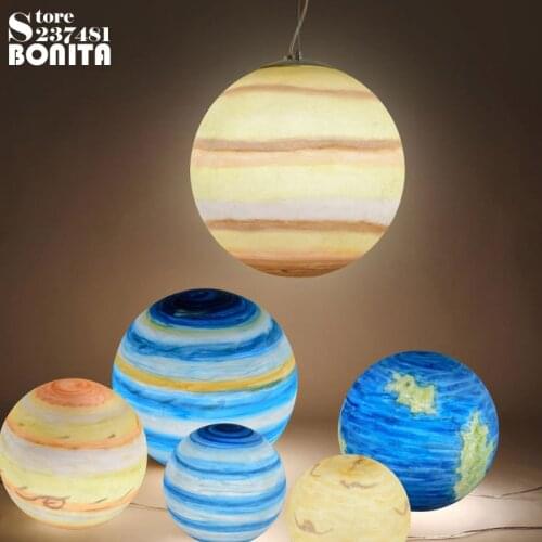 Mars Jupiter Saturn Uranus Sun Mercury Earth Moon pendant lighting universe planet hanging lamp Milky Way Planet pendant lamp