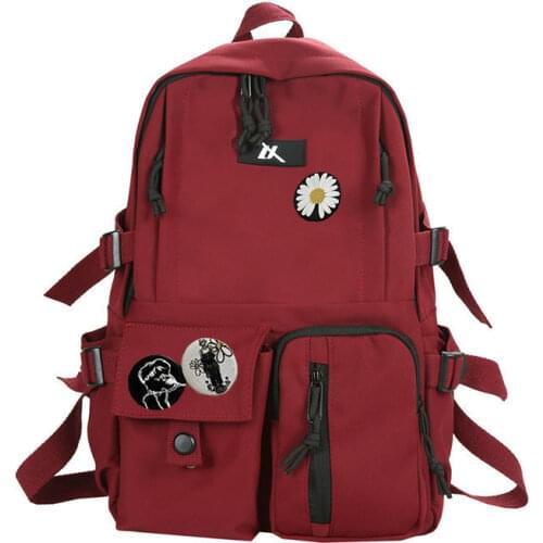 Girls Backpacks for Teenage Nylon Multifunctional School Bags Women Back Pack Large Capacity Cute Badge Pendant