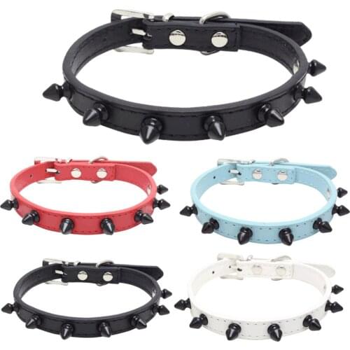Spiked Studded Small Large Dog Collar Rivet Accessory Hond Neck Strap For Puppy Necklace Leather PU Pitbull Bulldog Pet Supplies