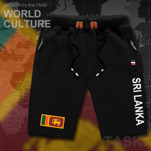 Sri Lanka Lankan mens shorts beach man mens board shorts flag workout zipper pocket sweat bodybuilding 2017 cotton LKA Ceylon