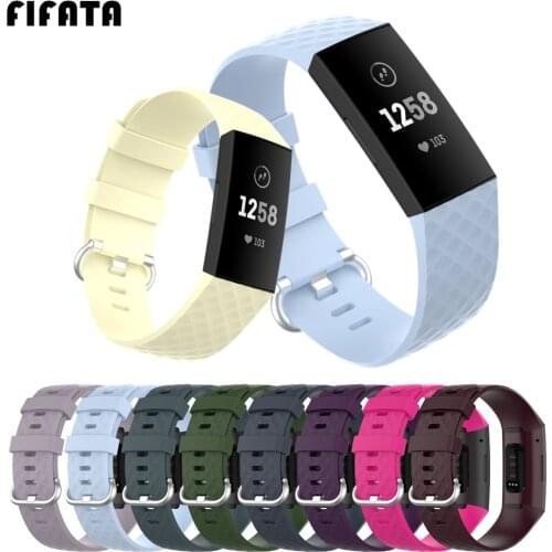 FIFATA For Fitbit Charge4 Watch Band Replacement Silicone Sport Bracelet For Fitbit Charge 3 / 3 Se / 4 High Quality Wrist Strap