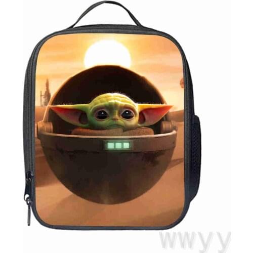 Baby Yoda Mandalorian Lunch Bag Cartoon Girls Thermal Food Picnic Bags for School Kids Boys Lunch Box Tote