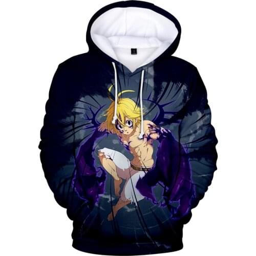 Seven Sin Hoods Mens Boys 3D Sweatshirt Lady Girls Hooded Kids Childrens Wear Casual Pullover Fashion Black Hoodie Men Women