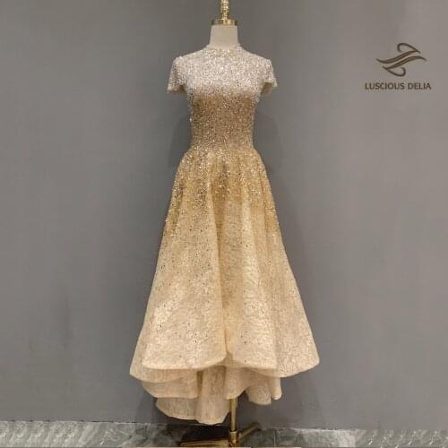 Formal evening party evening dress 2020 Special pearl slice dress