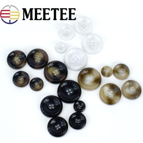 50pcs Meetee High Grade Resin Plastic Buttons 4-holes Suit Coat Windbreaker Men Women Jacket Clothing Sewing Decor Buckle C3-28