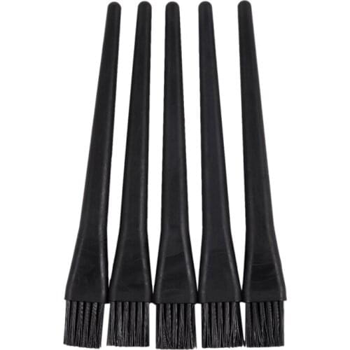 5 Pcs 1.5 x 0.5cm Black Plastic Round Handle Anti Static ESD Brush Promotion