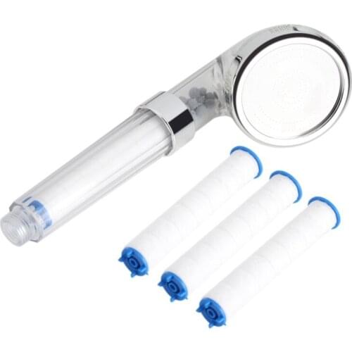 ABSF 1 Set Negative Ions Bathroom Handheld Shower Water Saving Head Set with 3 Filters High Pressure Portable Shower Head Hand S