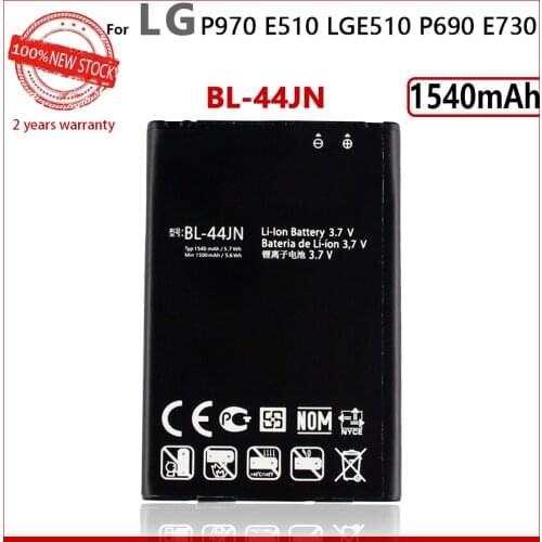 100% Original 1540mAh BL-44JN Battery for LG Optimus Zone E400 Optimus L3 E400 L5 E612 EAC61679601 P970 E510 LGE510 P690 E730