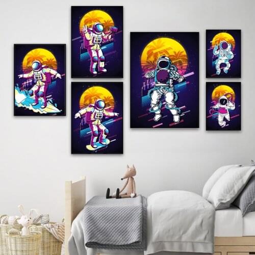DIY 5D Diamond Painting Astronaut Moon Diamond Embroidery Full Skateboard Camera Sky Mosaic Cross Stitch Kits Home Decoration