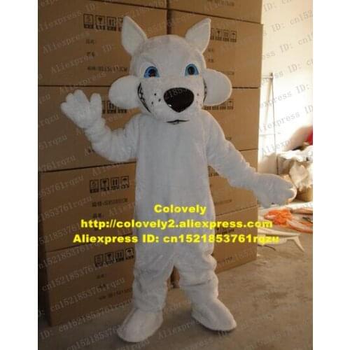 White Wolf Coyote Jackal Mascot Costume Adult Cartoon Character High Street Mall Ribbon Cutting Cere zz6689