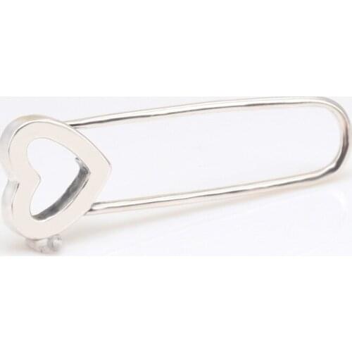 S925 Sterling Silver Heart-shaped Brooch Me Series Safety Brooch