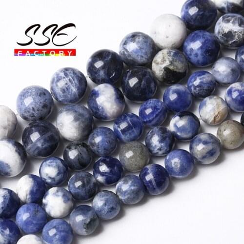 Wholesale New Sodalite Stone Beads Jaspers Round Loose Beads 15'' 4/6/8/10/12 mm For Jewelry Making DIY Bracelet Accessories O14