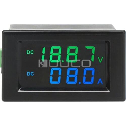 5 PCS/LOT Digital Gauge/Monitor DC 0~199.9V/10A Dual Display Panel Meter DC 12V 24V Digital Voltmeter Ammeter/Tester