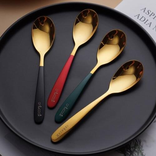304 stainless steel dessert spoon, small spoon, soup spoon, creative household coffee spoon, stirring spoon