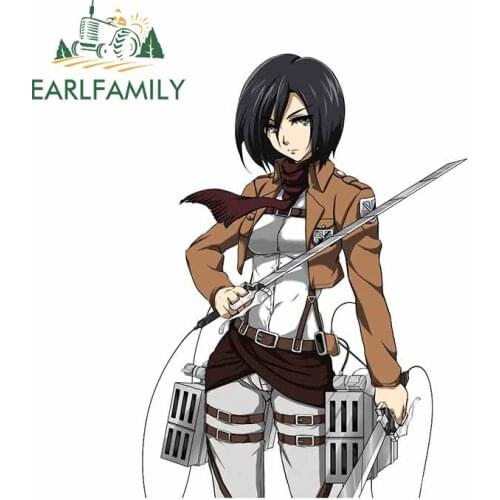 EARLFAMILY 13cm x 12.7cm for Mikasa Car Stickers Waterproof Anime Motorcycle Personality Custom Printing Window VAN SUV Decal