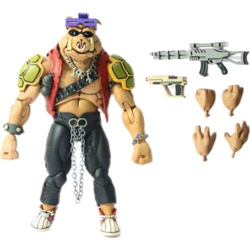 Original NECA Bulk Cargo Classic Movie Teenage Mutant Ninja Turtles 19CM Pork noodles Bull head PVC Figure Model Toys Gift