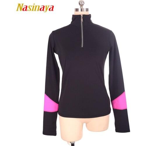 Customized Figure Skating T shirt Tops for Girl Women Adult Training Competition Patinaje Ice Skating Gymnastics warm fleece 2