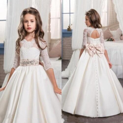 Glitz Pageant Dresses for Little Princess Free Shipping Vestido De Daminha Flower Girl Dress First Communion Gown