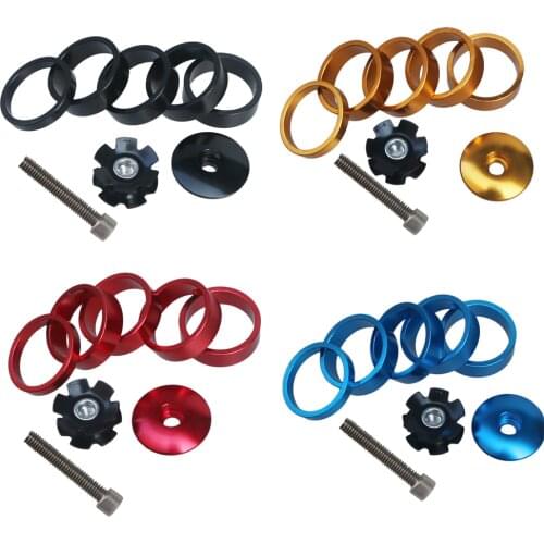 MTB Bicycle Top Tube Cap Screw Headset Spacer Cover Bicycle Front Fork Ring Spacers 1 1/8 Inch Bike Stem Headset Washer Star Nut