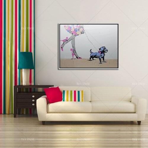 Oil Paintings Hand-Painted Dog Canvas Oil Painting Modern Art Abstract Painting Wall Picture For Living Room Home Decoration