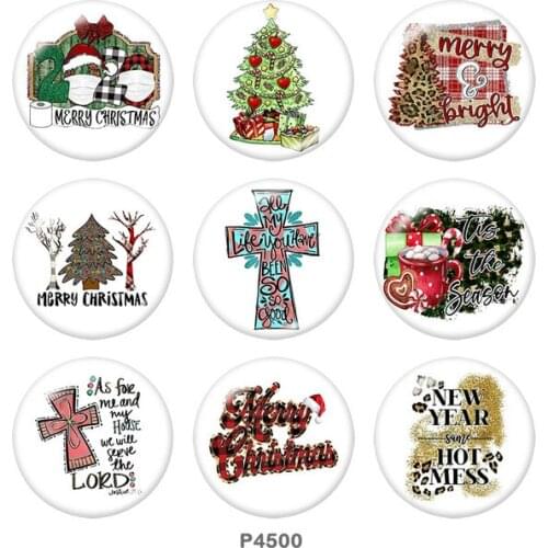 CROSS Christmas TREE 12mm/18mm/20mm/25mm/30mm Round glass cabochon flat back Making findings snap button jewelry P4500