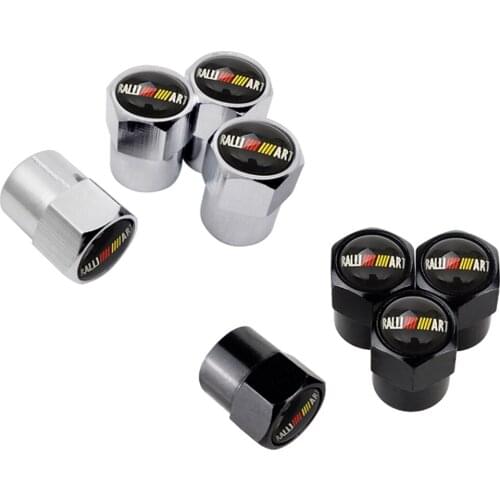 Tire Valve Stem Caps For Ralliart Logo For Mitsubishi Outlander ASX Pajero Lancer L200 EVO Galant Mirage Delica Car Accessories