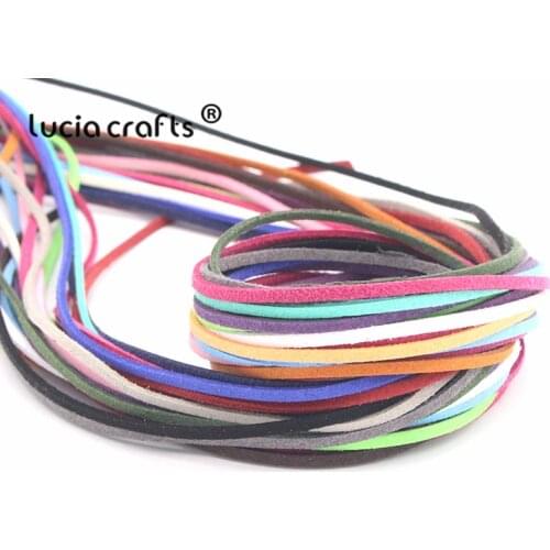 Lucia crafts 10/11/20yards Random Mixed colors Velvet Imitation Leather Cord Flat Faux Suede string Rope I0712