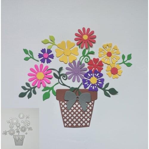 Exquisite flower bonsai green leaf metal cutting die, scrapbook, photo album, photo frame decoration DIY