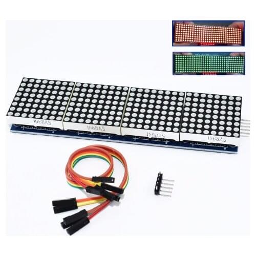 MAX7219 Dot Matrix Module Microcontroller 4 In One Display with 5P Line {With cable