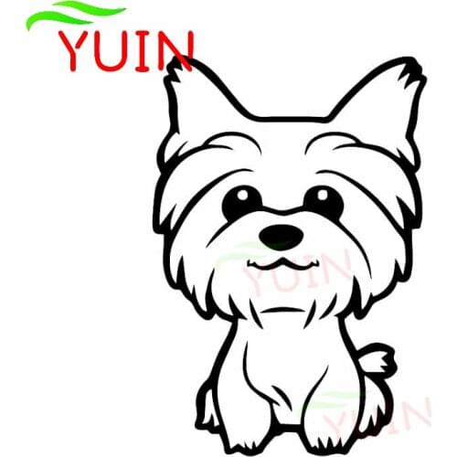 Yorkshire Terrier Dog Cute and Funny Dog Decals Fashion Body Decoration PVC Waterproof Sunscreen Sticker Can Be Customized Color