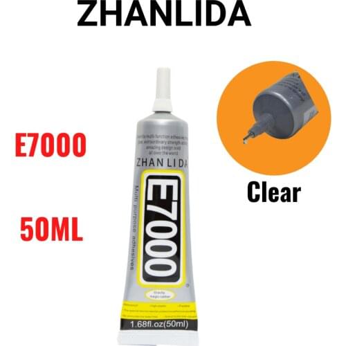Zhanlida E7000 50ML Clear Contact DIY Cloth Fibre Adhesive Multipurpose Diamond Glass Glue With Precision Applicator Tip