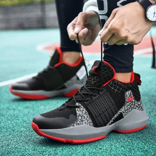 Men Basketball Shoes 2020 New Teenagers High Top Mesh Breathable Sneakers Damping Wear-resisting Tranning Sports Shoes 36-45