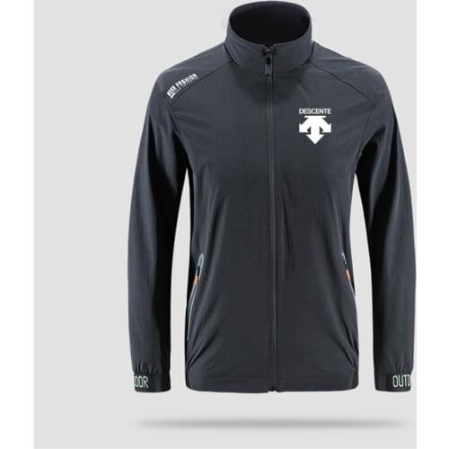 2021 hot sale DESCENT Slim sport jacket mens Outdoor zippered comfortable Soft jacket mens casual Front printing Asian size