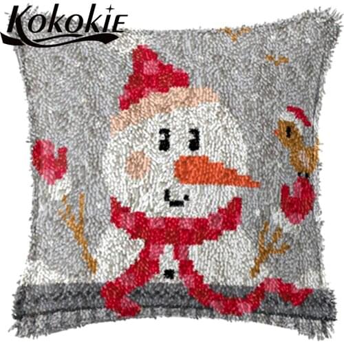 Cross stitch Christmas pillow kits Crocheting Rug Yarn embroider Needlework kits Threads embroidery Latch Hook Rug making kit