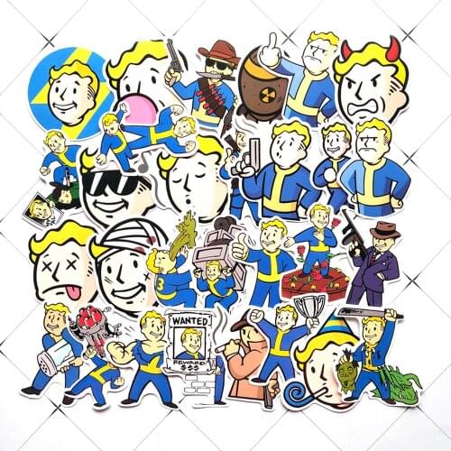 25/50Pcs Fallout Game Sticker For Luggage Skateboard Phone Laptop Moto Bicycle Wall Guitar Waterproof PVC Stickers