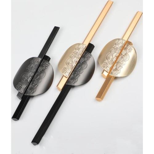 New Creative Nordic Chinese Handle Golden Black American Cabinet Handle Simple Wardrobe Drawer Gray Zinc Alloy Handle