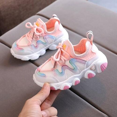2021 spring summer new childrens fashion casual sports shoes all-match student running shoes Mesh breathable non-slip shoes