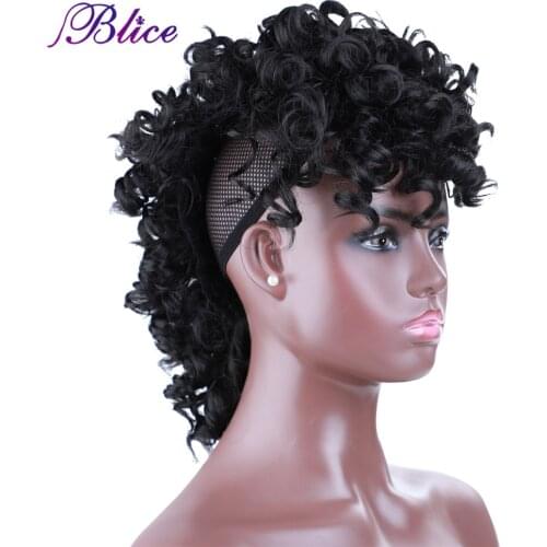Blice High Puff Curly Chignon Frohawks Hair Synthetic Clip In Hair Extensions All Head Ponytail For Africa American women