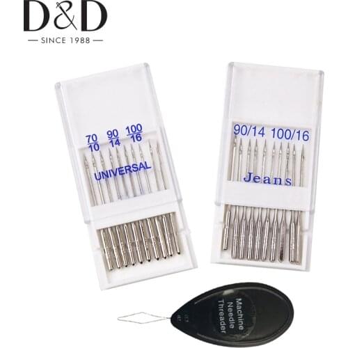 Needle Threader Sewing Machine Needles Jersey Sewing Needles Ball Point Head 70/10 90/14 100/16 Jeans&General Sewing Accessories