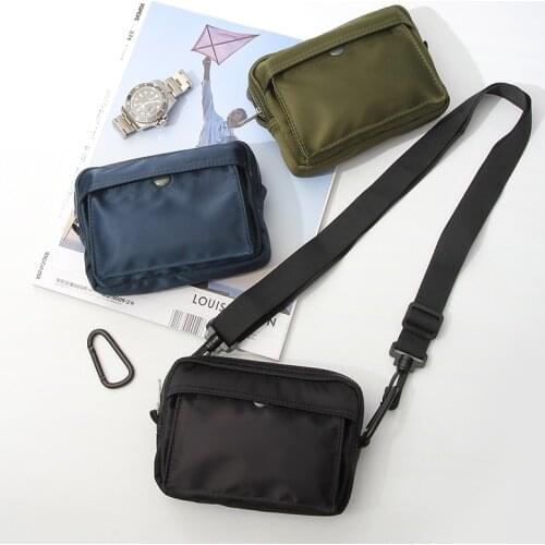 Unisex Oxford Messenger Bag Japan Style Fashion Shoulder Bags Mobile Phone Packet mini Headphone Pouch Solid Color Package Flap