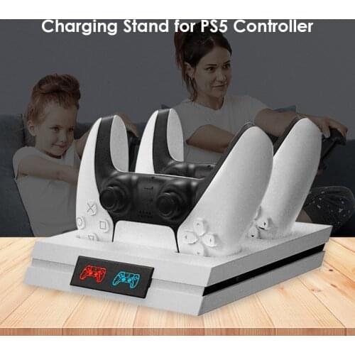 Controller Charger Lightweight Games Playing Elements for DualSense Dual USB C Charging Station with LED Indicator