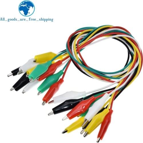 TZT 10PCS Alligator Clips 50CM Electrical DIY Test Leads Alligator Double-ended Crocodile Clips Roach Clip Test Jumper Wire