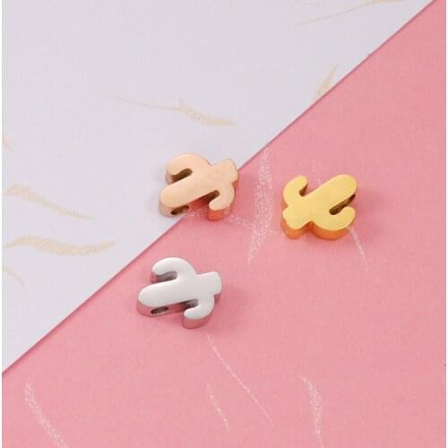 FnixtarFull Mirror Polished Bead 1.8mm Stainless Steel Small Hole Bead Cactus Beads Charm Jewelry Accessories 10*8mm20piece/lot