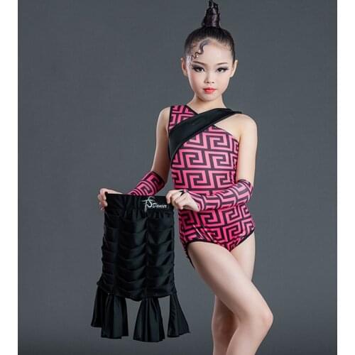 New Childrenlatin Dance Performance Costumes Latin Tops Skirts Suit Chacha Samba Tango Latin Dance Competition Dresses SL4819