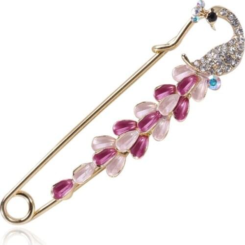 Long-tailed peacock pin versatile atmosphere pin scarves buckle sweater fixing accessories for Women Wedding Dress Accessories