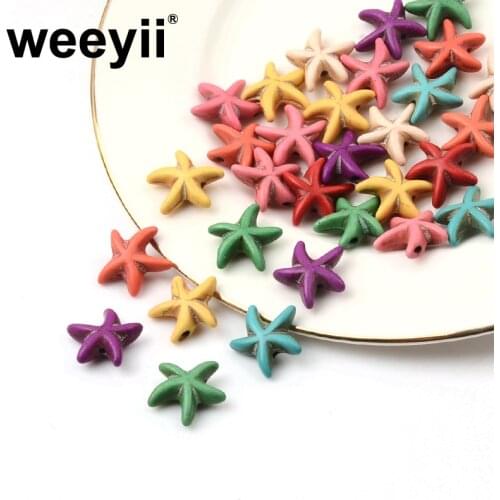 13x13mm Starfish Shape Turquoises Stone Beads Loose Spacer Beads For DIY Fashion Charms Bracelet Necklace Accessories
